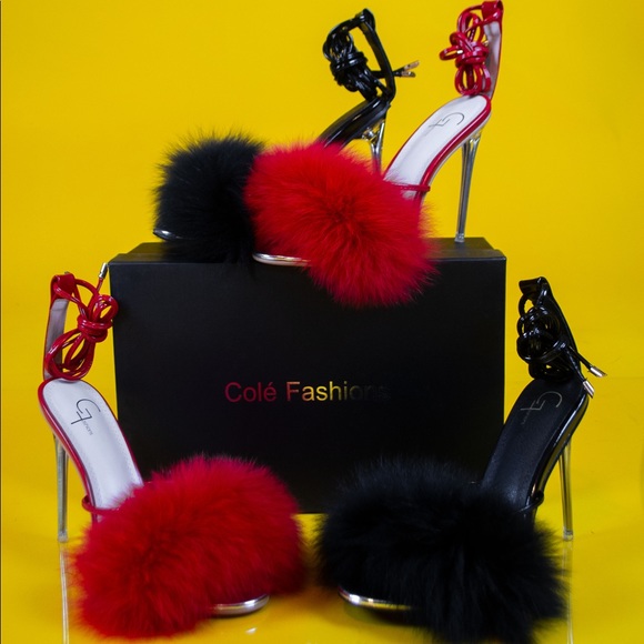 Red Fur High Heels - Picture 6 of 6
